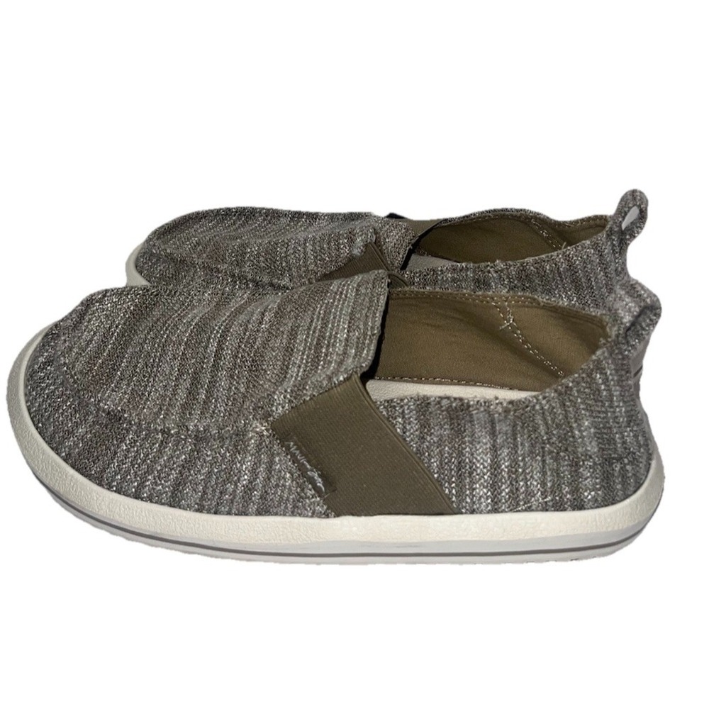 Maui and Sons Mens 8.5 Grey White Heathered Slip-On Beach Loafers Casual Shoes